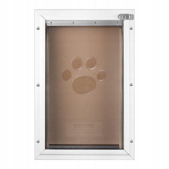 VEVOR DOG FLAP ALUMINIUM FRAME WITH LOCK AND XL SYSTEM WHITE