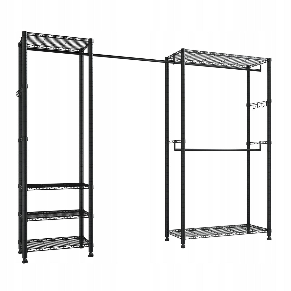 VEVOR CLOTHES RACK 4 RODS 6 SHELVES 363 KG CAPACITY STRONG STEEL