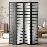 VEVOR 4-PANEL JAPANESE FOLDING WOODEN ROOM DIVIDER BLACK