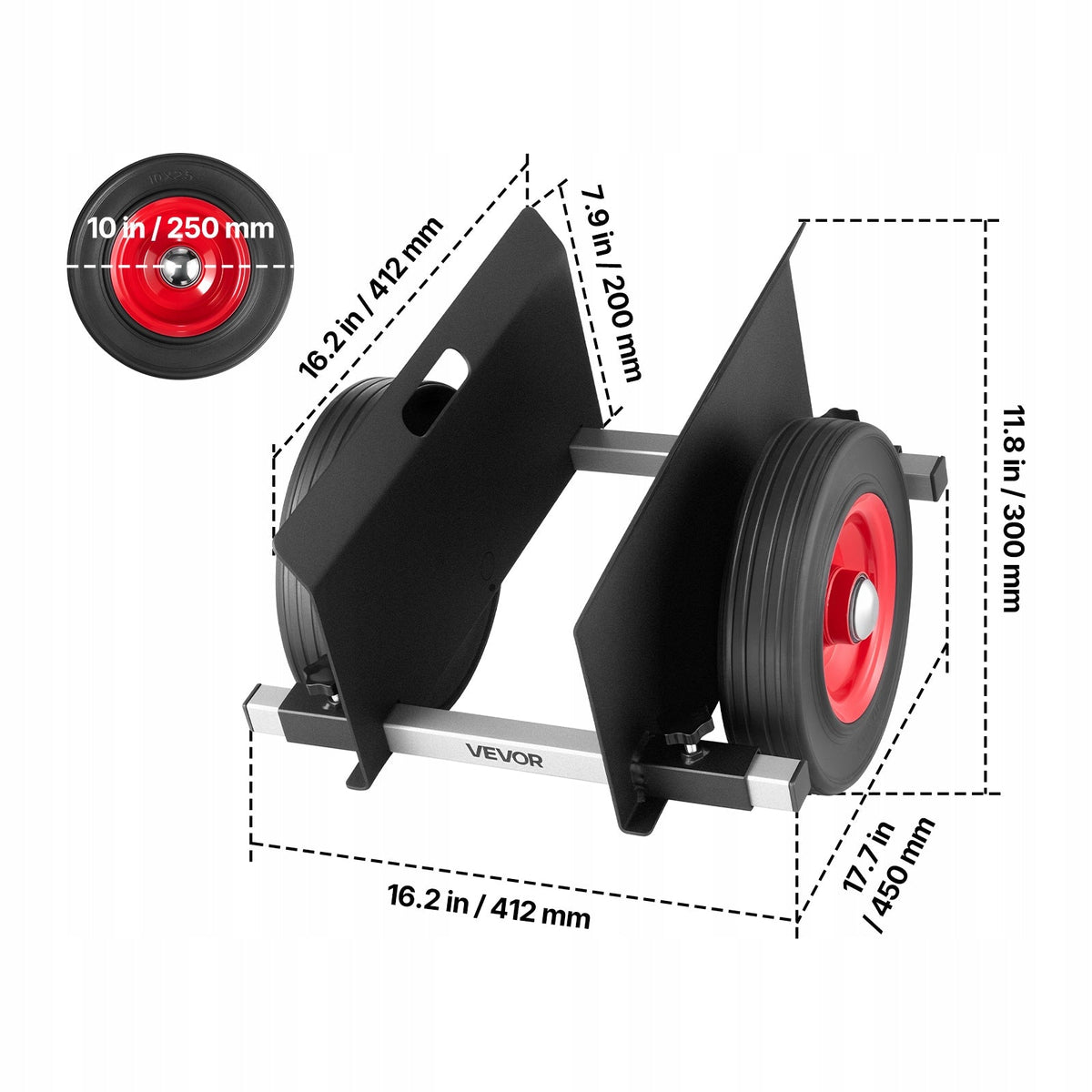 VEVOR Slab Dolly 453.6 kg Sheet Transporter with Rubber Wheels Adjustable