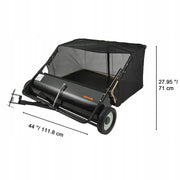 VEVOR LAWN SWEEPER 111.8 CM POWERFUL BRUSH LEAF COLLECTOR 700L