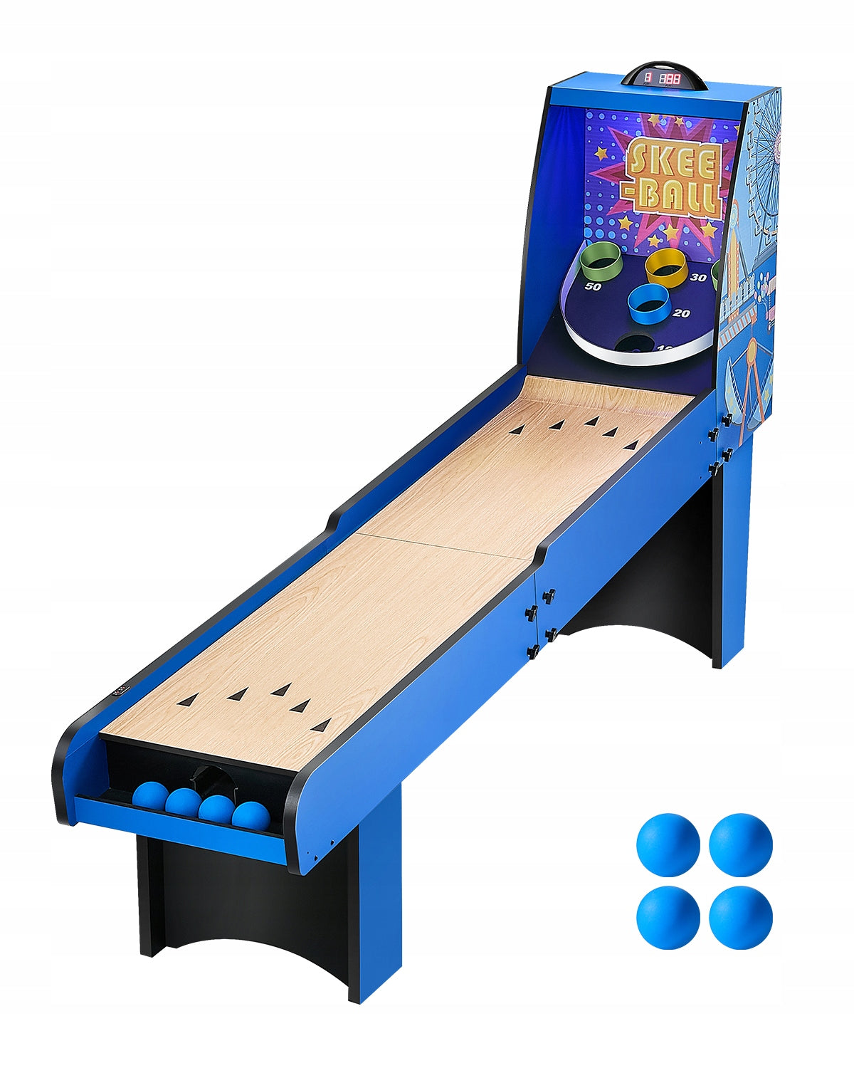 VEVOR 8 FT ROLL AND SCORE CLASSIC ARCADE GAME TABLE WITH ELECTRONIC SCORER
