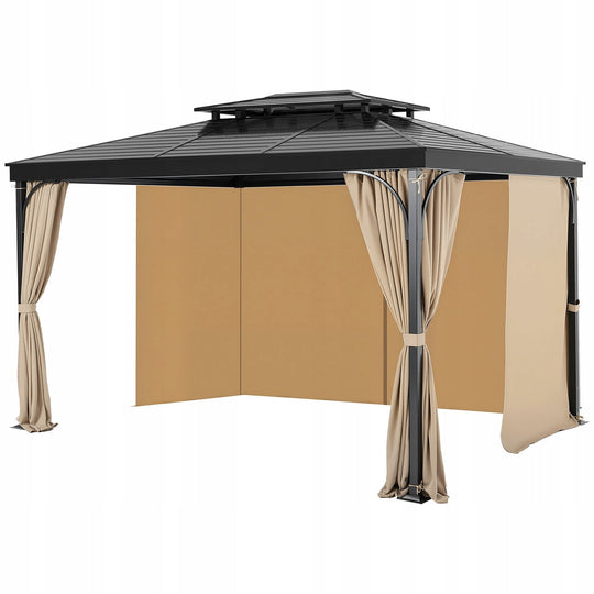 VEVOR PREMIUM GAZEBO CURTAIN 2840X2840X2040 MM 4-PANEL SIDE KHAKI
