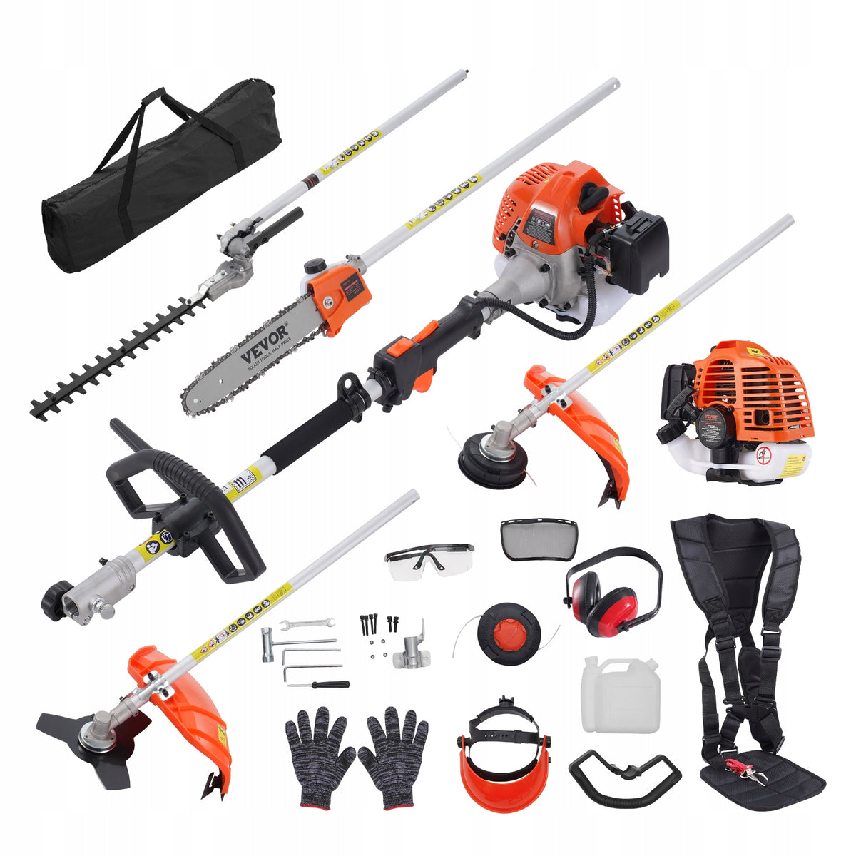 VEVOR 26CC 5-IN-1 PETROL MULTI-FUNCTION HEDGE TRIMMER POWERFUL SET