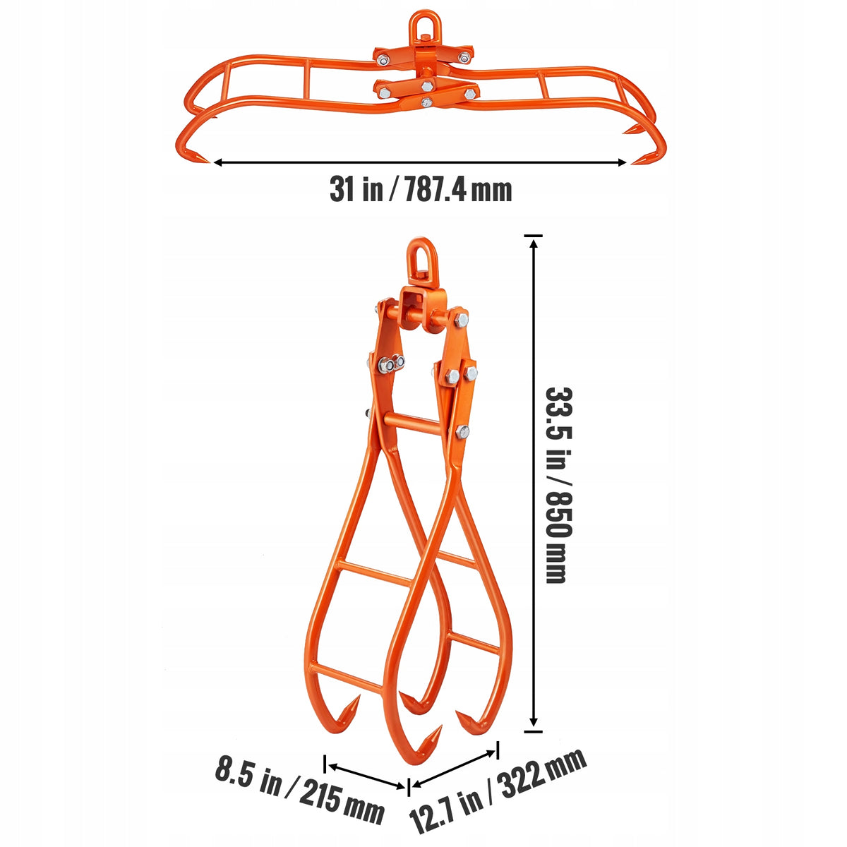 PROFESSIONAL VEVOR LOG TONGS 1000 KG HEAVY DUTY WOOD GRABBER