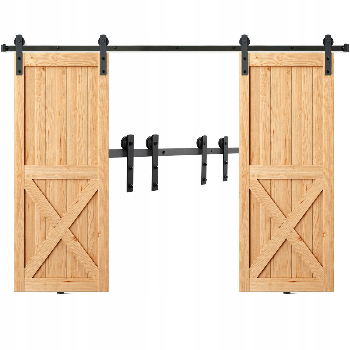 VEVOR 244CM HEAVY-DUTY SLIDING DOOR SYSTEM AND 2-PIECE SHAPE SET