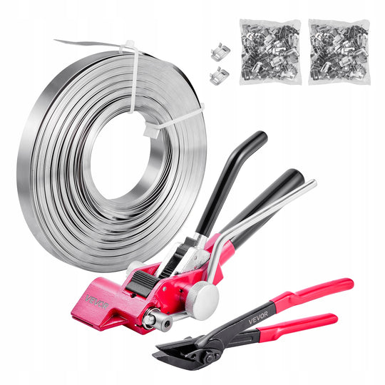 VEVOR STEEL STRAPPING KIT 4 PIECES TENSIONER CRIMPER 2X60M