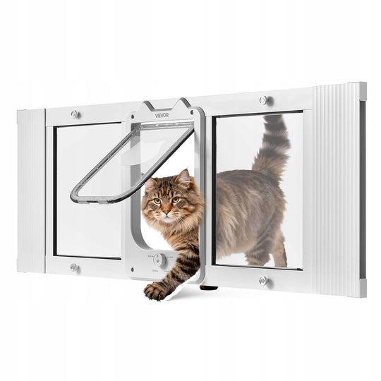 CAT FLAP VEVOR ADJUSTABLE 889-1016 MM ALUMINIUM STRONG WHITE