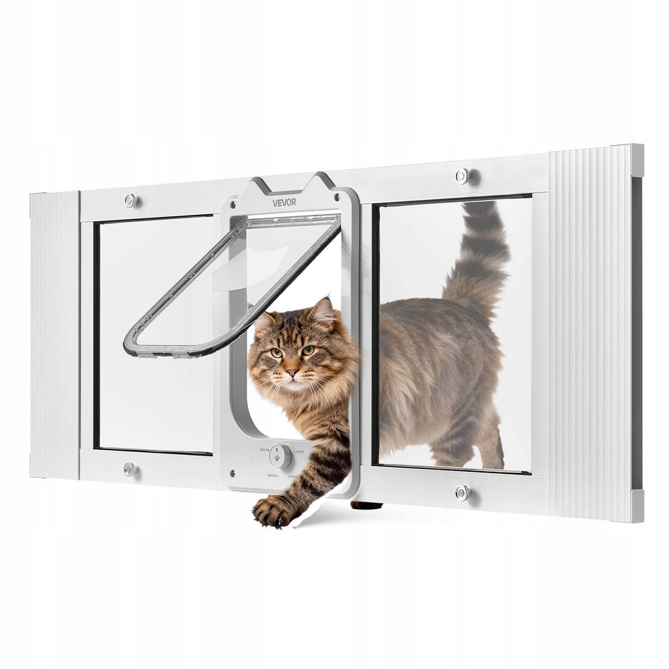 CAT FLAP VEVOR ADJUSTABLE 889-1016 MM ALUMINIUM STRONG WHITE