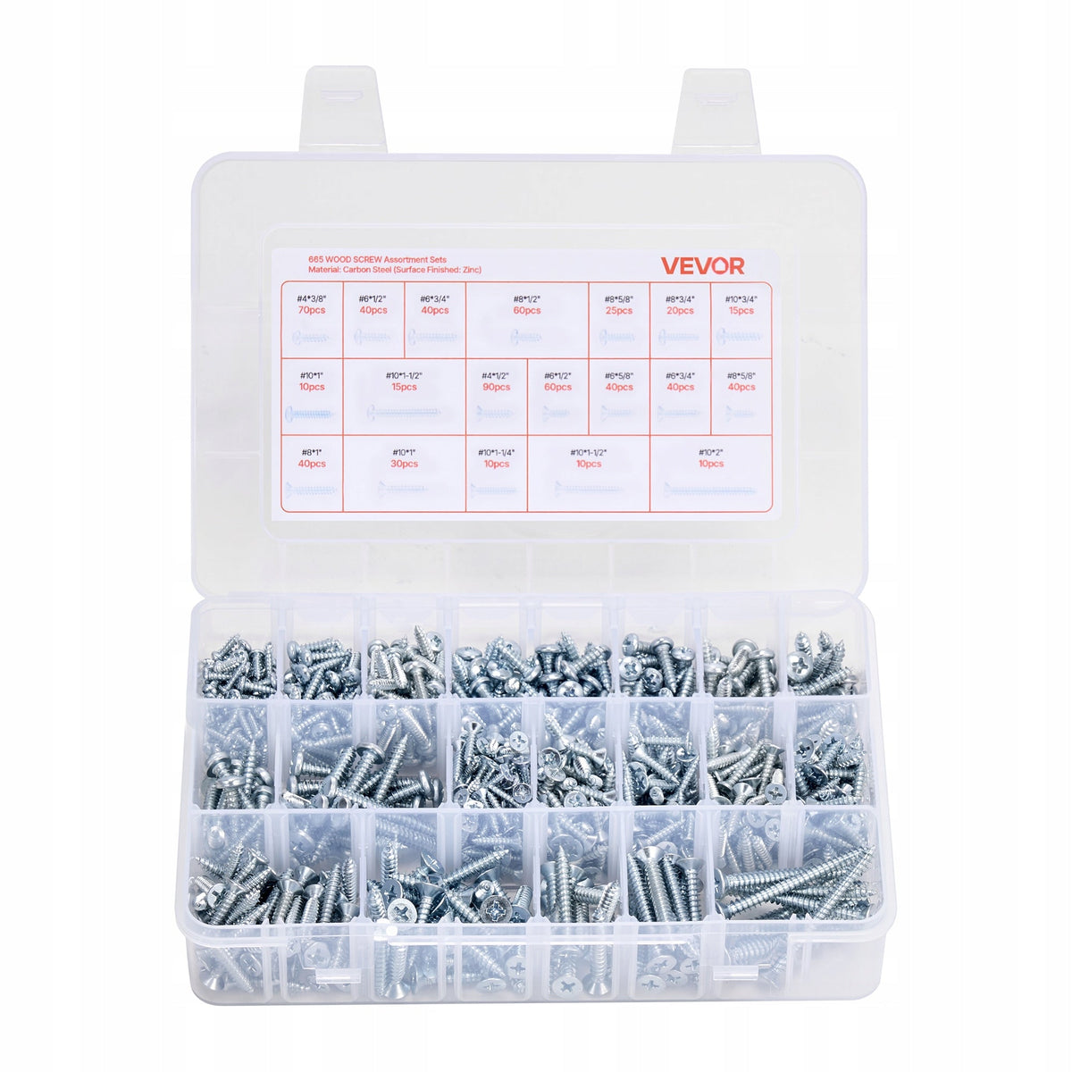 VEVOR 2250PCS SCREW AND NUT SET STRONG ALLOY STEEL METRIC