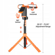 VEVOR LED CONSTRUCTION LAMP WITH TRIPOD 2200 LUMENS 8AH RECHARGEABLE BATTERY IP65