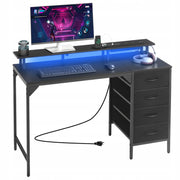 VEVOR COMPUTER DESK WITH SMART LED LIGHTS 120 CM STRONG