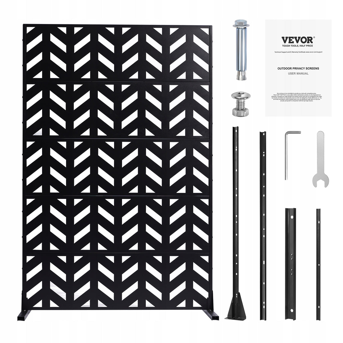 VEVOR FOLDING PRIVACY SCREEN 120X50.8X183 CM METAL HEAVY DUTY