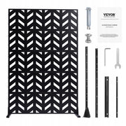 VEVOR FOLDING PRIVACY SCREEN 120X50.8X183 CM METAL HEAVY DUTY