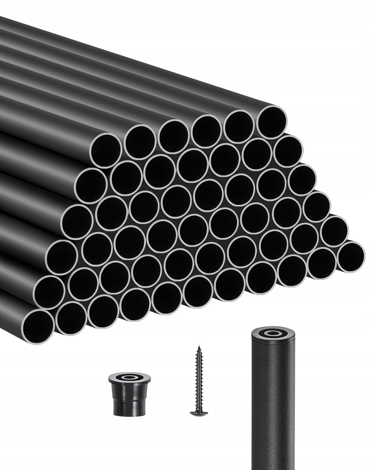 STAIR BALUSTRADE VEVOR 51 ELEMENTS ALUMINUM STAIR SPINDLE BLACK