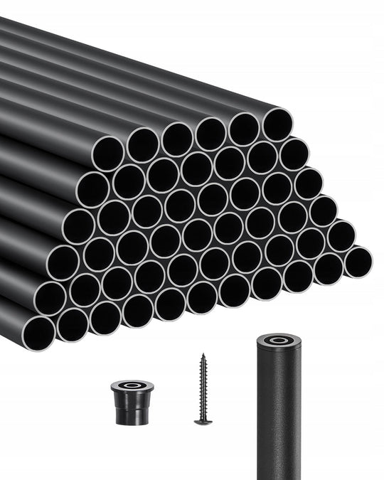 STAIR BALUSTRADE VEVOR 51 ELEMENTS ALUMINUM STAIR SPINDLE BLACK