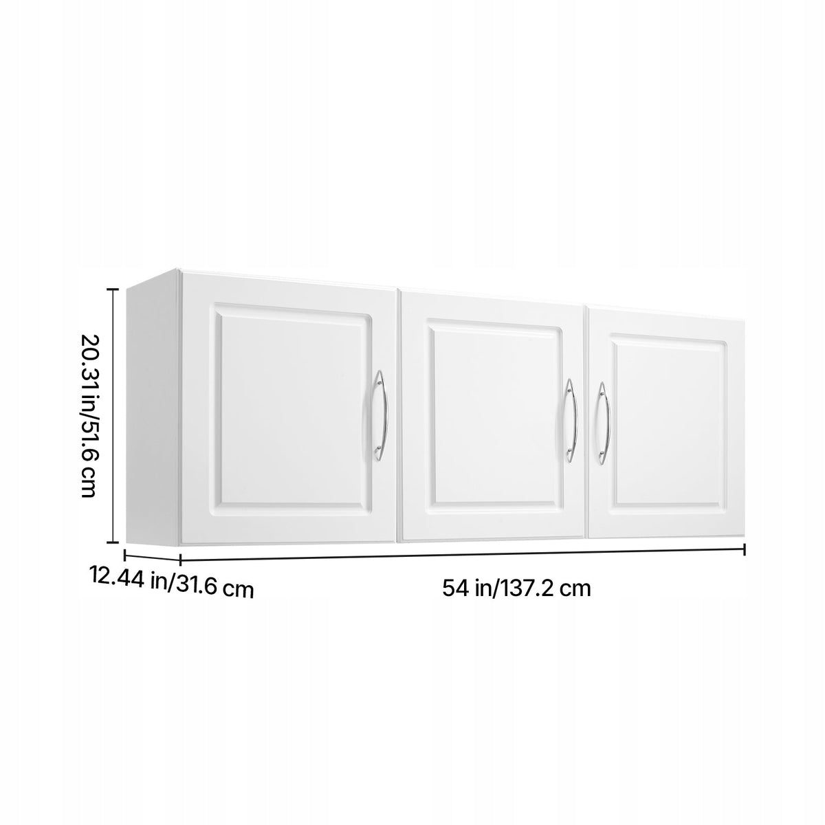 VEVOR SOLID WALL CABINET FOR LAUNDRY ROOM 2-TIER 3 DOORS WHITE