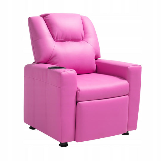 VEVOR CHILDREN'S ADJUSTABLE ARMCHAIR 101-121 WITH CUP HOLDERS PINK
