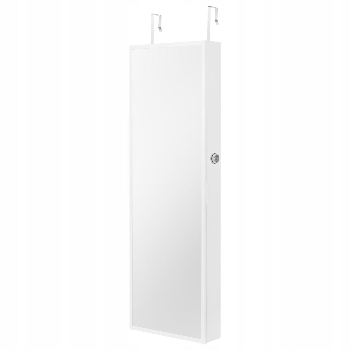 VEVOR STURDY LOCKABLE JEWELLERY CABINET WITH MIRROR 108 CM WHITE