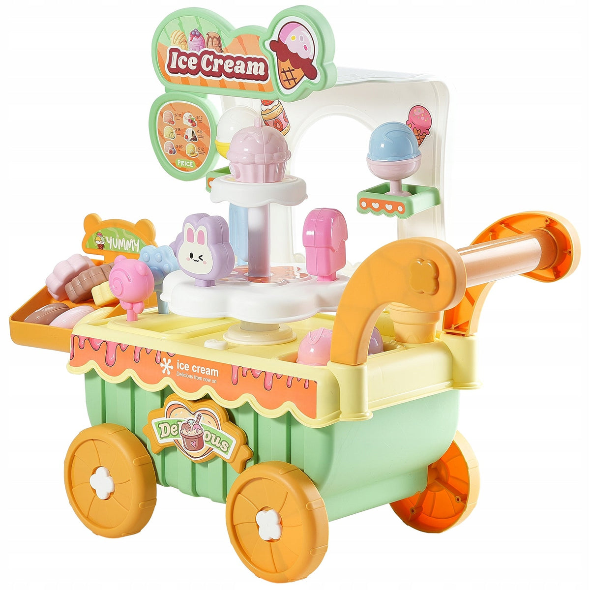 VEVOR ICE CREAM CART 27 PIECES ACCESSORY SET LIGHTS SOUNDS PP