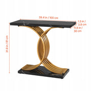 VEVOR CONSOLE TABLE 100X30X81 CM BLACK GOLD MODERN STURDY STRONG