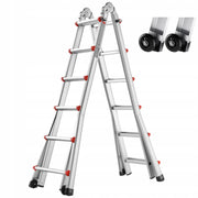 VEVOR A-FRAME TELESCOPING LADDER 20.5FT COMPACT STURDY ALUMINUM 330LB