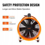 VEVOR 145W CONSTRUCTION FAN INDUSTRIAL BLOWER 1020CFM 5M HOSE