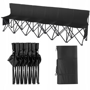 VEVOR FOLDING 6-SEAT BENCH WITH SIDE POCKETS AND CARRY BAG
