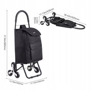 VEVOR PROFESSIONAL FOLDABLE STAIR CLIMBER TROLLEY 36L 6 WHEELS 450X350X965 MM BLACK