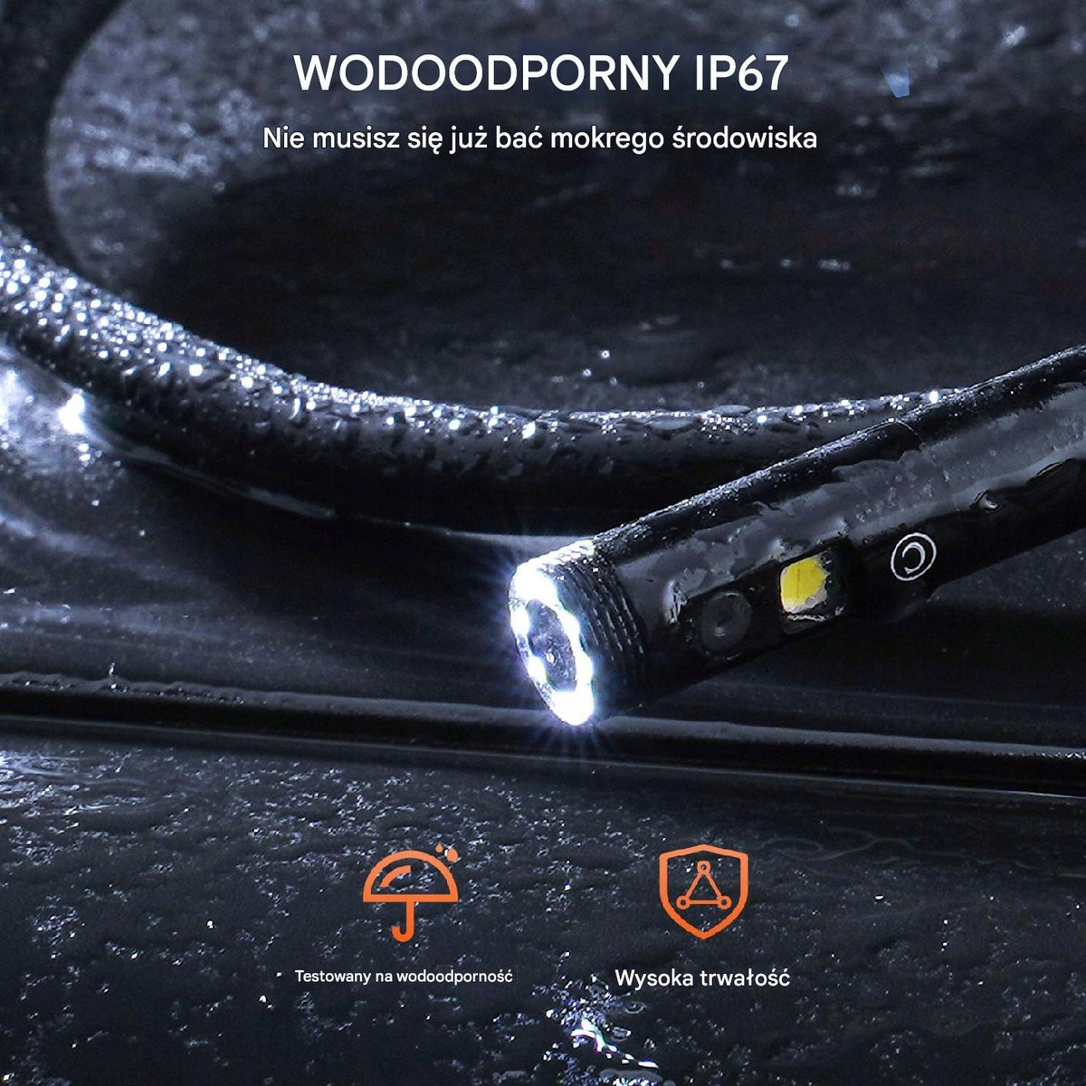 VEVOR 15M PROFESSIONAL ENDOSCOPE CAMERA TRIPLE LENS 5 IPS LED IP67