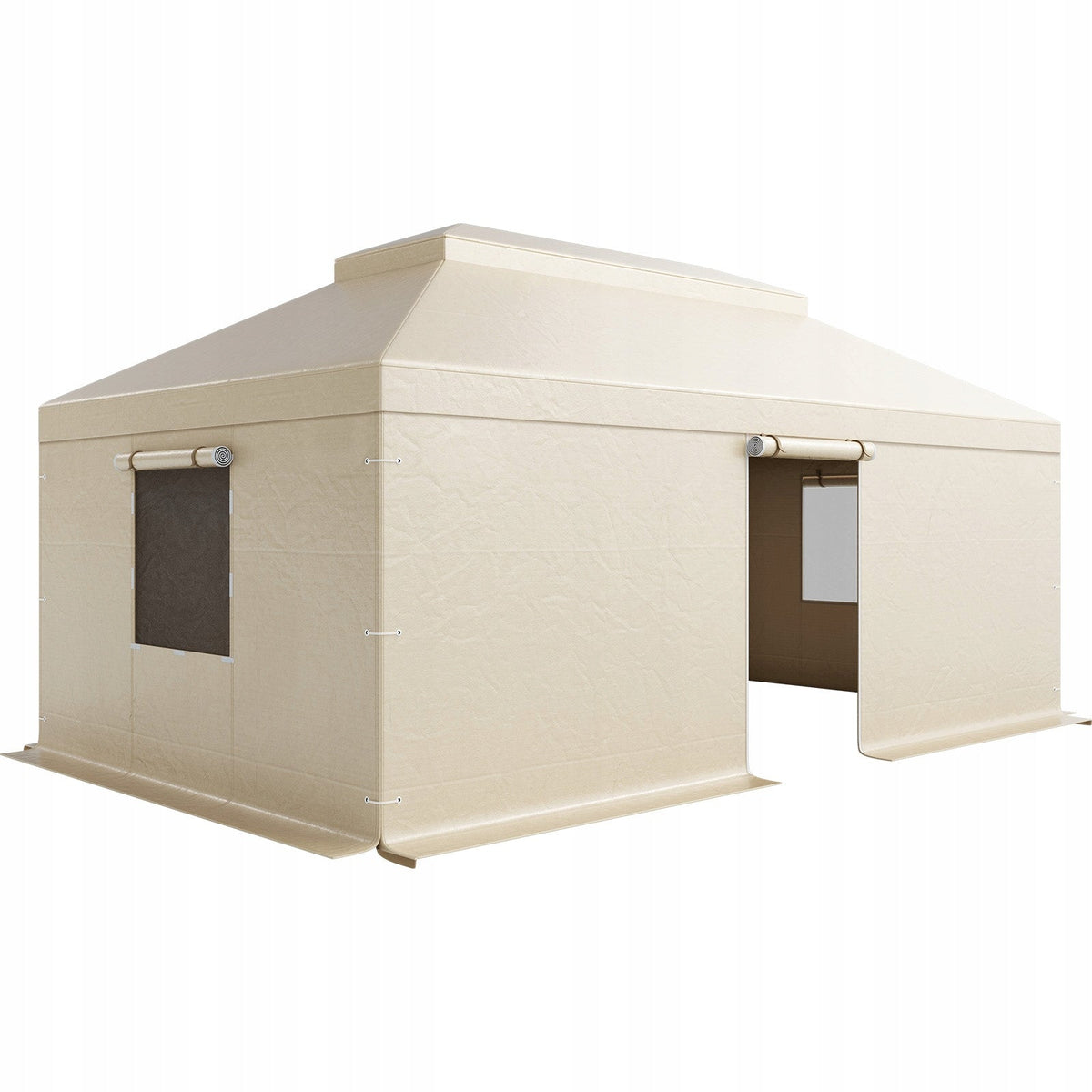 VEVOR WINTER GAZEBO COVER 3.66X6.1M TWO-TIER WATERPROOF BEIGE