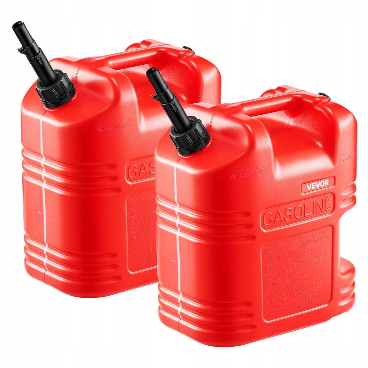VEVOR 2X19L FUEL CANS WITH SPOUT STRONG LEAKPROOF HDPE