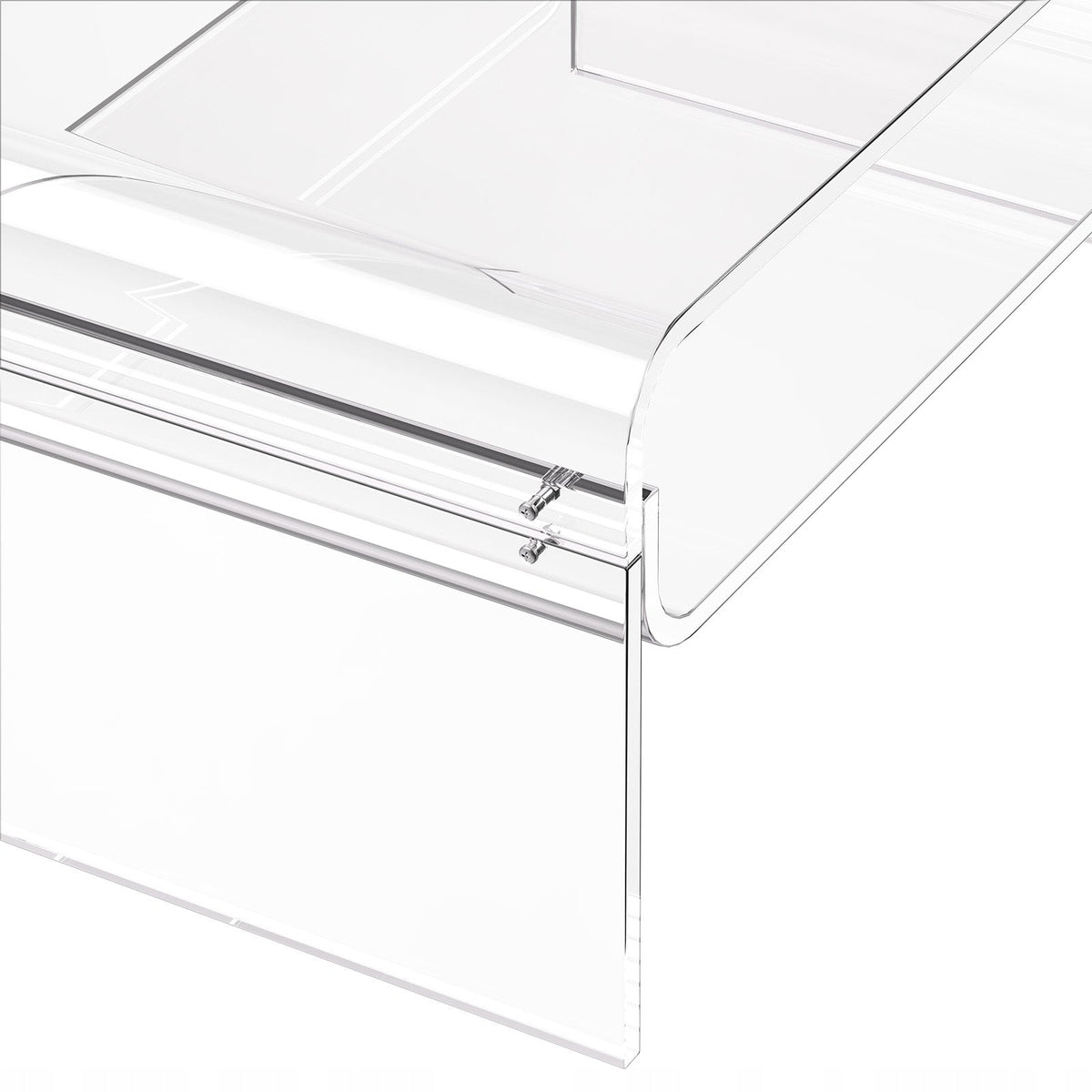 VEVOR TWO-TIER ACRYLIC COFFEE TABLE CLEAR STURDY 80X50X38CM