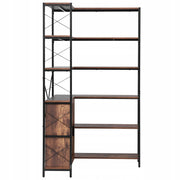 STURDY VEVOR 6-TIER CORNER SHELF WITH DOORS, METAL AND MDF, 180 CM