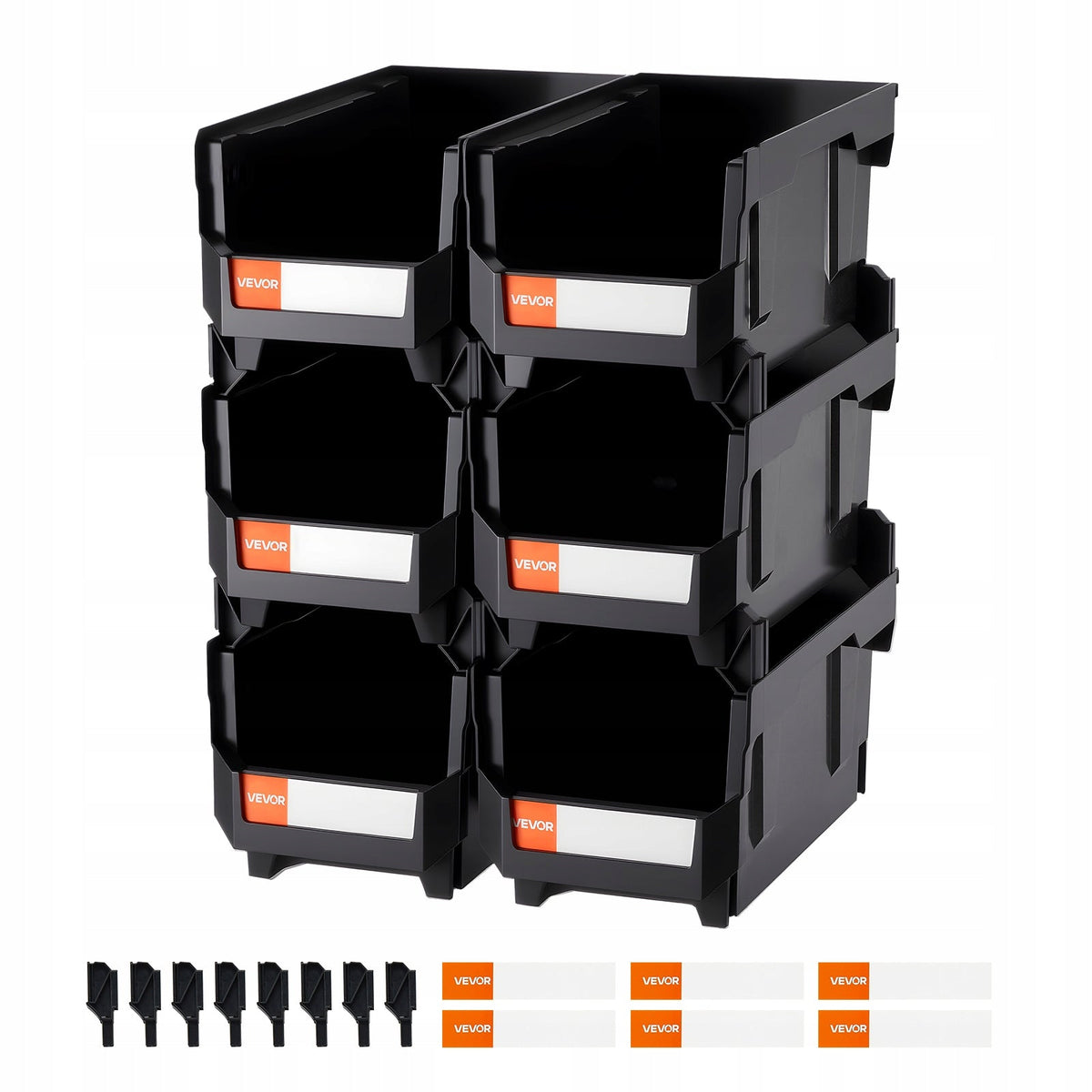VEVOR PROFESSIONAL STACKABLE BOXES 377X215X180 MM 6 PIECES