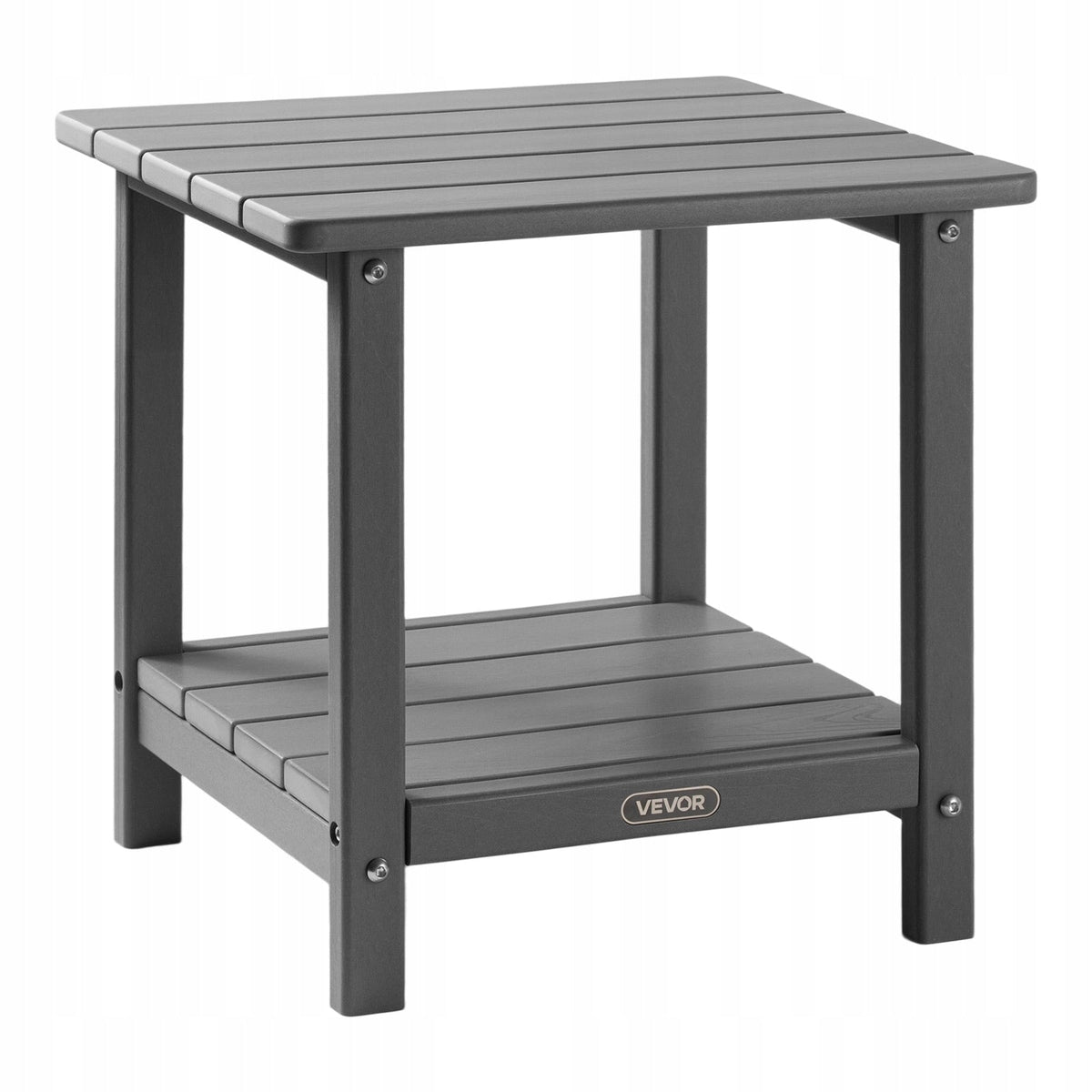 VEVOR HDPE Outdoor Side Table 45x38x44 cm Sturdy Grey