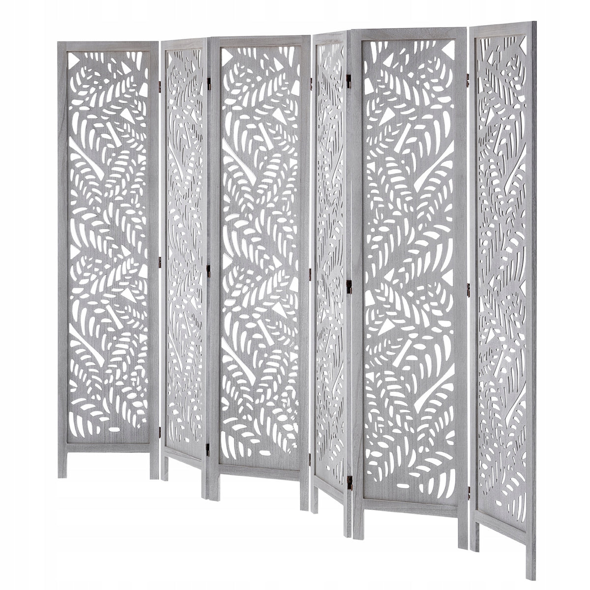 VEVOR ROOM DIVIDER 6 PANEL WOODEN FOLDING WHITE BOHO STURDY