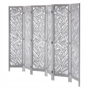 VEVOR ROOM DIVIDER 6 PANEL WOODEN FOLDING WHITE BOHO STURDY