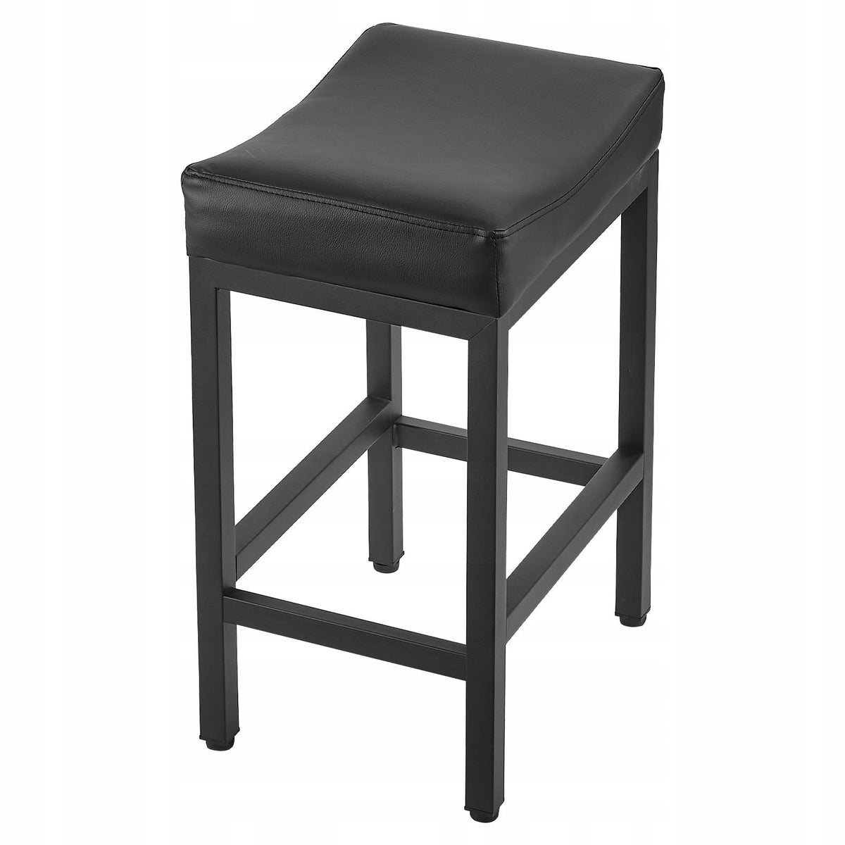 VEVOR BAR STOOLS SET OF 2 PU LEATHER BLACK STRONG SOLID