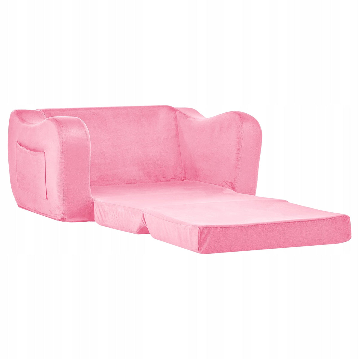 VEVOR 2-in-1 Premium Children's Sofa with 28D Sponge, Short Plush, Pink