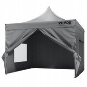 VEVOR GARDEN GAZEBO 304X304 CM 3 HEIGHTS 500D PU SILVER FOLDING