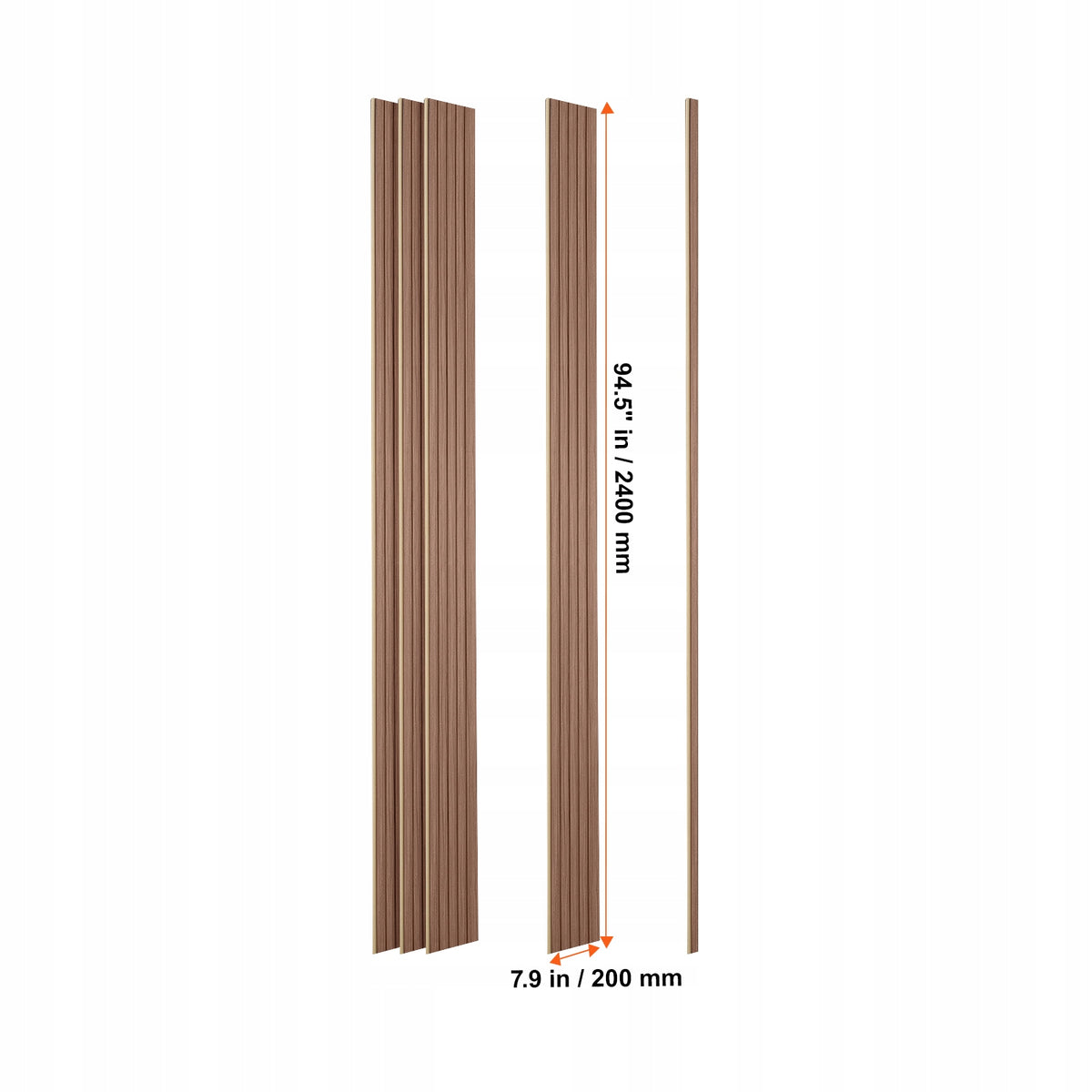 SET OF 8 VEVOR ACOUSTIC PANELS 2450X166MM GREY OAK STRONG AND STYLISH