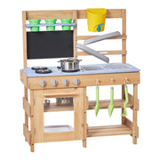 VEVOR PREMIUM WOODEN PLAY KITCHEN WITH STOVE AND ACCESSORIES FOR