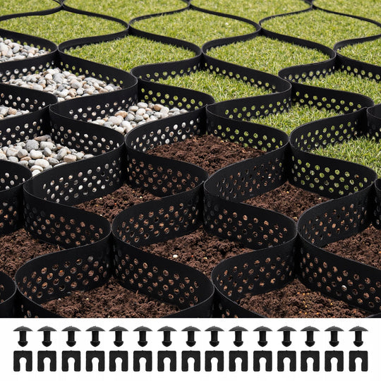 VEVOR GRAVEL GRID 75 MM LAWN GRATE 7600X2900 MM STRONG AND DURABLE