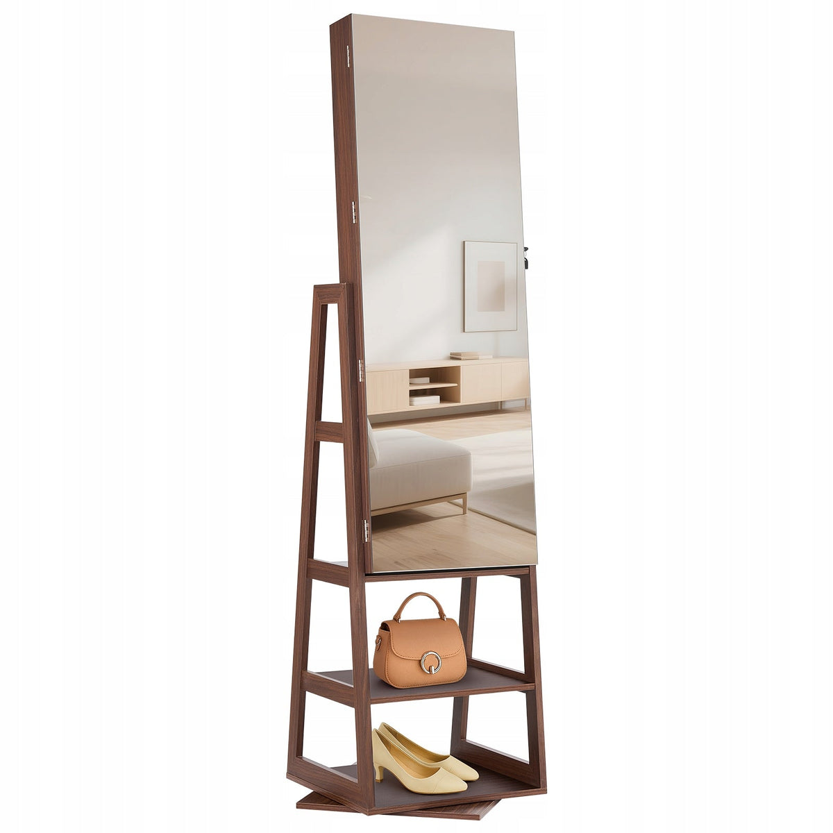 VEVOR 360 ROTATING JEWELRY CABINET WITH MIRROR 155 CM PREMIUM ORGANIZER