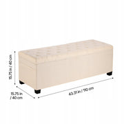 VEVOR OTTOMAN WITH STORAGE 110X40X40 CM STRONG BENCH WITH SPACE FOR