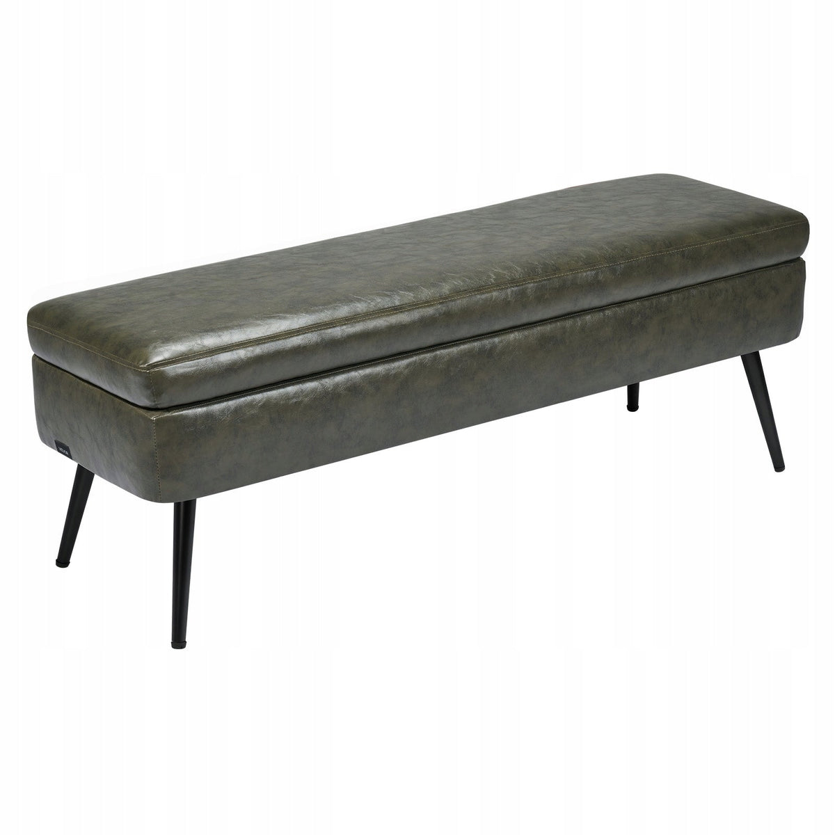 VEVOR OTTOMAN BENCH FAUX LEATHER WITH STORAGE 400X1200X450 MM STRONG GREEN