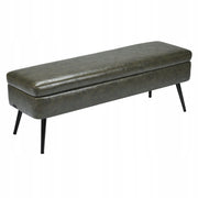 VEVOR OTTOMAN BENCH FAUX LEATHER WITH STORAGE 400X1200X450 MM STRONG GREEN