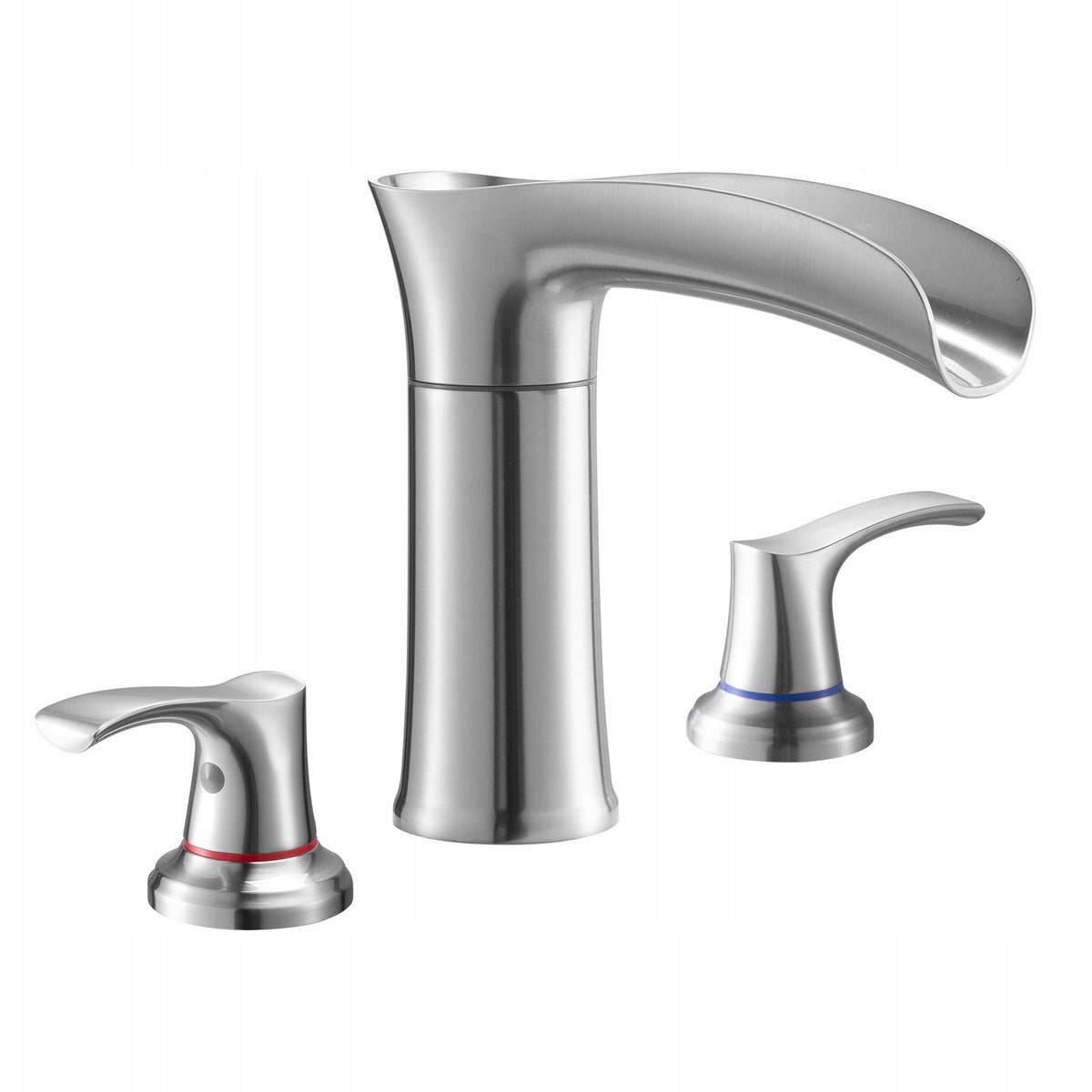 VEVOR ROMAN TUB FAUCET SET 3 HOLE 2 HANDLES SILVER STRONG