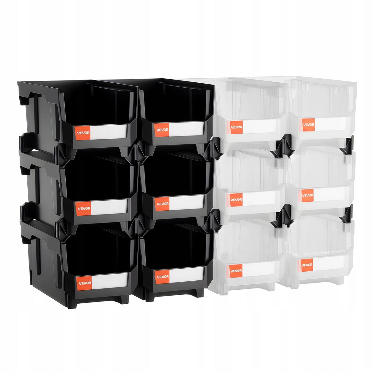 VEVOR STACKING BOXES 12 PCS 377X215X180 MM STRONG AND PRACTICAL
